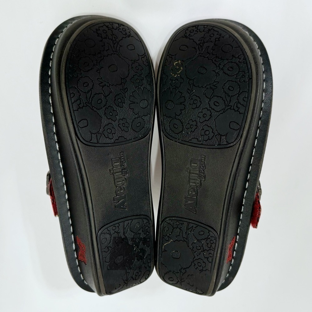 Algeria Paloma Wine Embossed Rose Mary Jane Shoe Size EU 36 US 6 - Picture 6 of 12